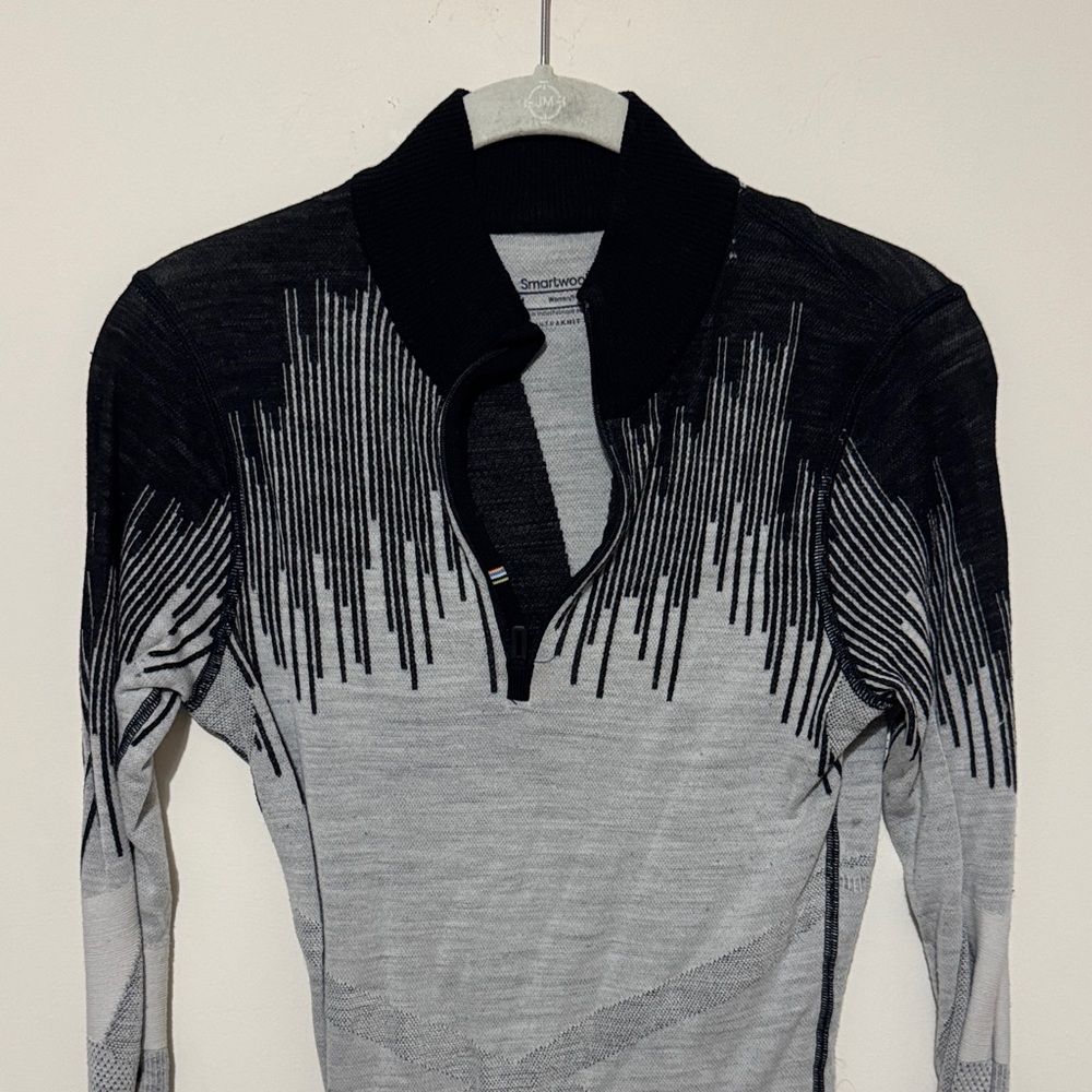 Smartwool Black and Gray Zip-Up Sweater